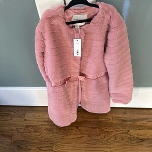 Janie and Jack Blush Faux Fur Jacket